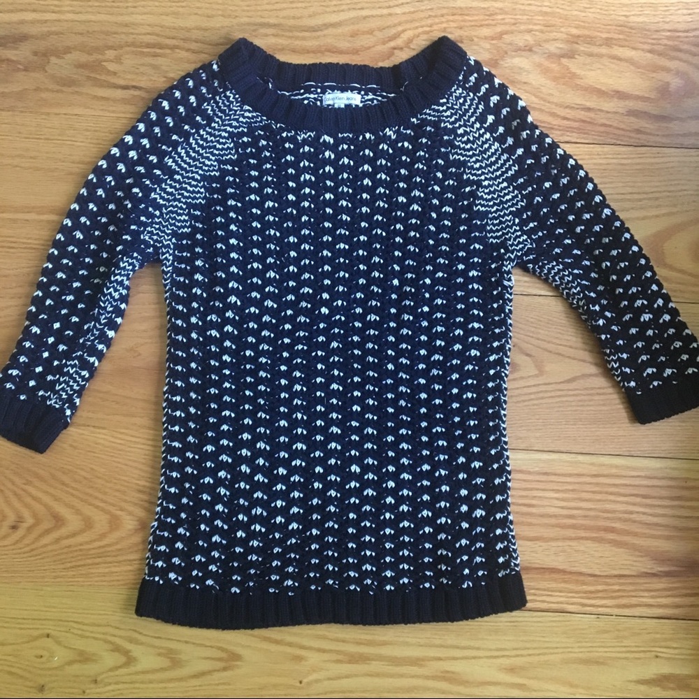 Black and white chunky knit Calvin Klein sweater